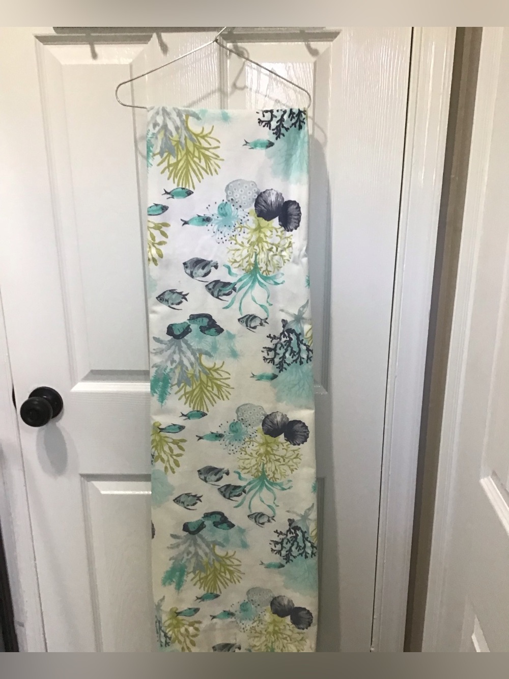 Coastal Sea Life Shower Curtain Panel - Aqua, Teal, Lime -